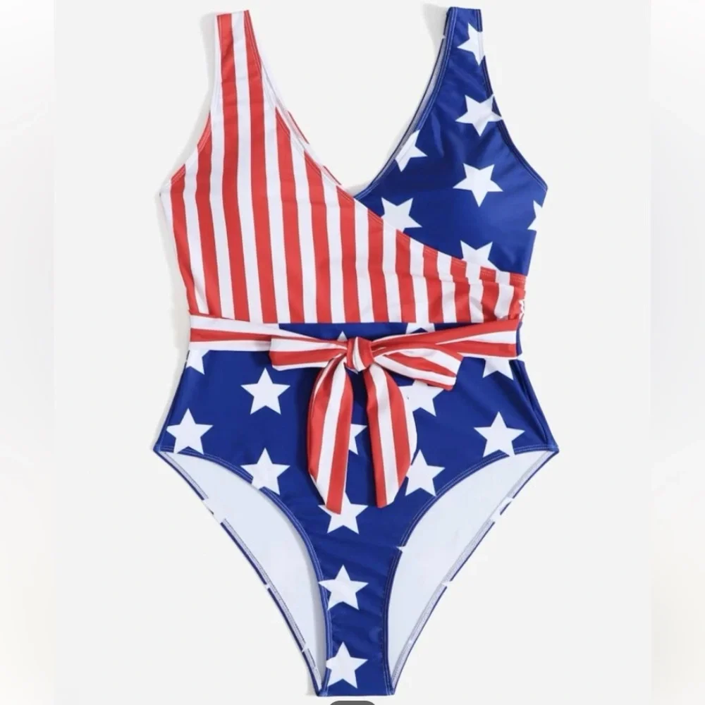*read post* NEW. One piece bathing suit with waist tie/wrap. Shein size 1XL (14) - Picture 1 of 8